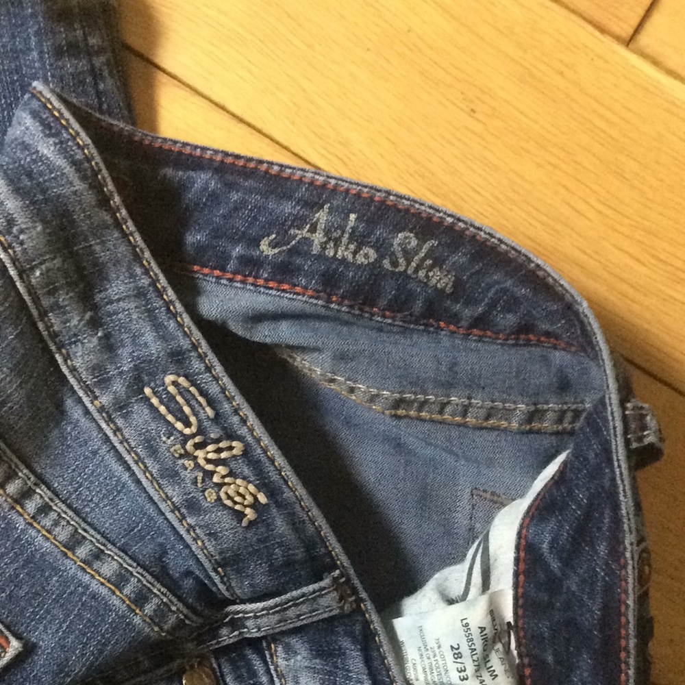 Silver Aiko straight leg jeans size 28/33